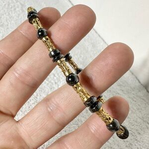 5/$35 Handmade Metallic Magnetic Beaded Bracelet With Magnetic Closure